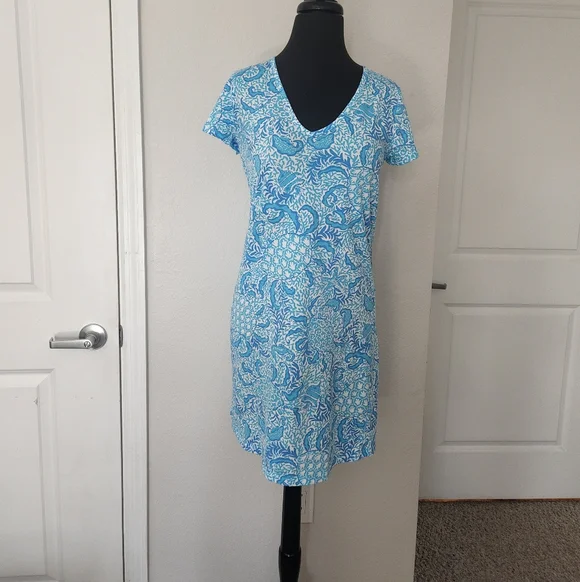beige and navy blue dress Allegra 1920s Flapper Dress main image 0